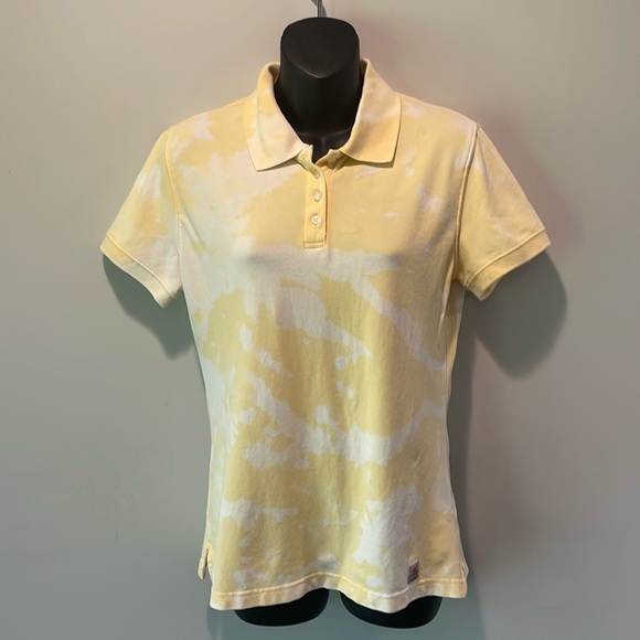 Carhartt Yellow/White Tie-Die Womens Polo - Small - Picture 1 of 8
